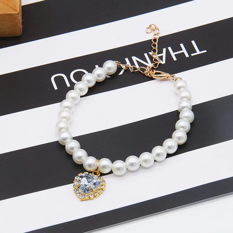 Cute Pearl Cat Collar Adjustable Necklace