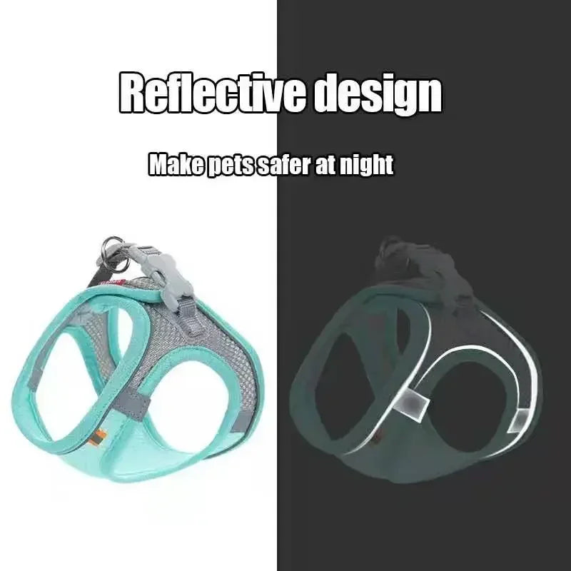Breathable Dog & Cat Harness Vest with Chest Rope