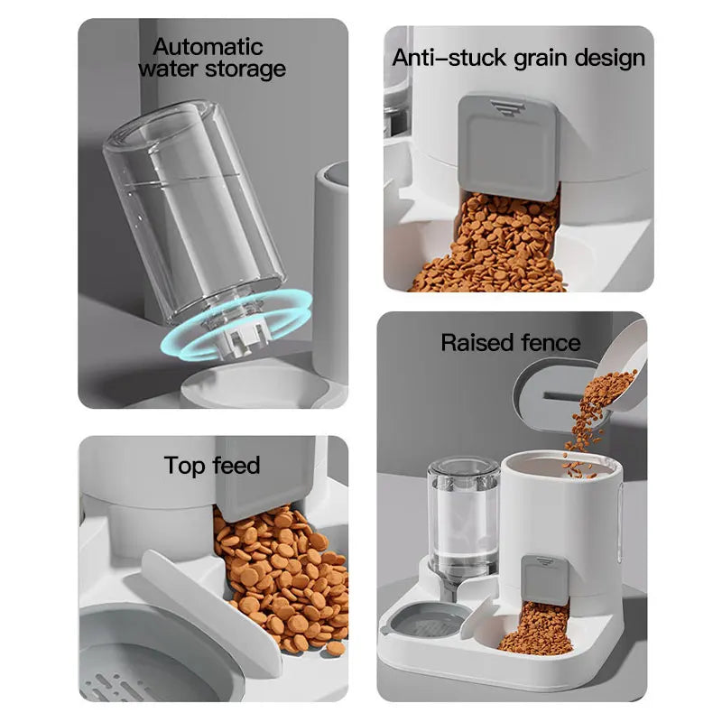 Automatic Gravity Cat Feeder & Water Dispenser