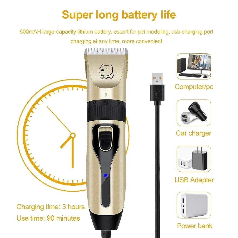 USB Rechargeable Pet Hair Clipper Grooming Trimmer