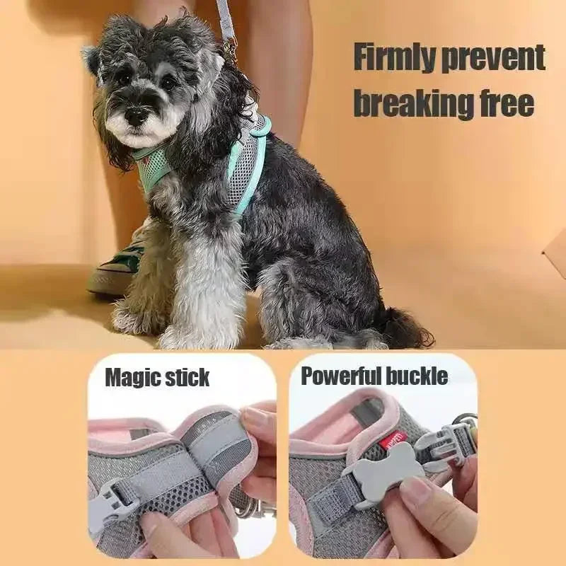 Breathable Dog & Cat Harness Vest with Chest Rope