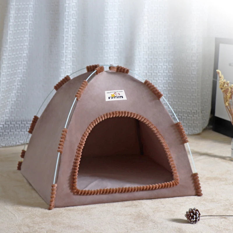 Foldable Cat & Dog House Tent – All Season Pet Bed