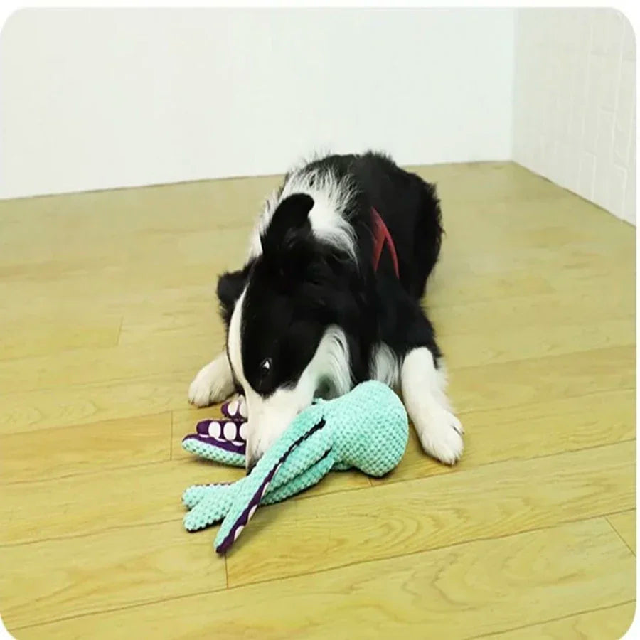 Pet plush octopus toy interactive