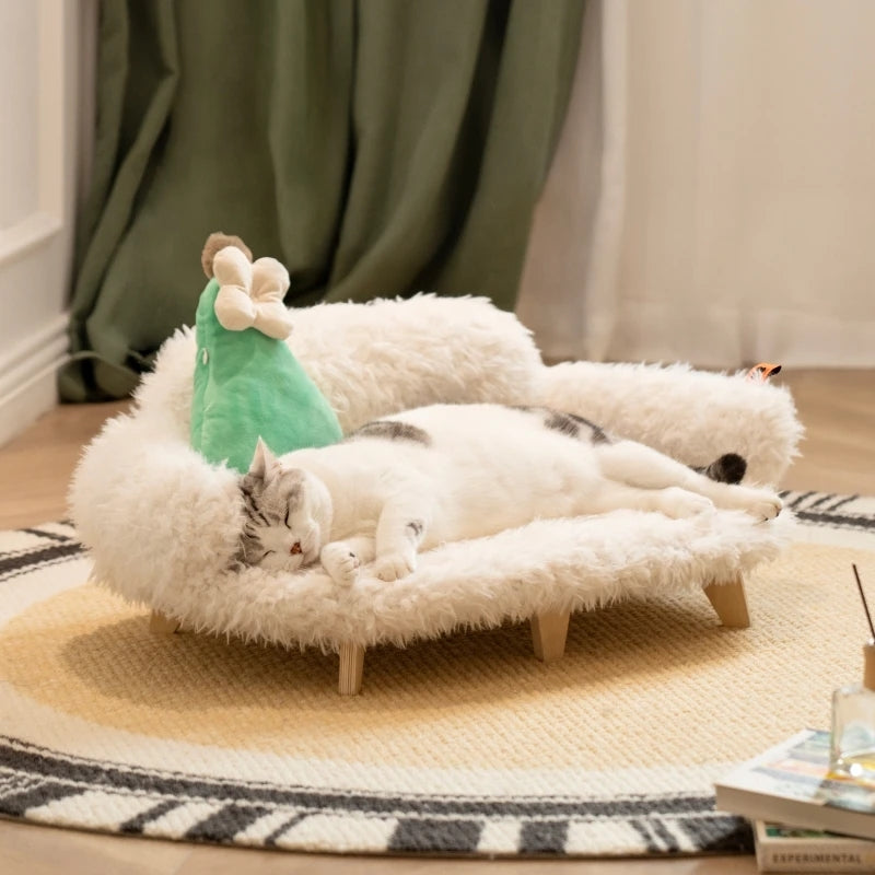 Wooden Pet Bed for Dogs & Cats – Luxury Safety Bed